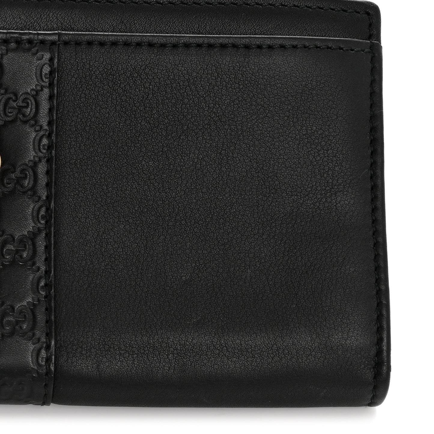 Microguccissima Calfskin GG Continental Wallet Black