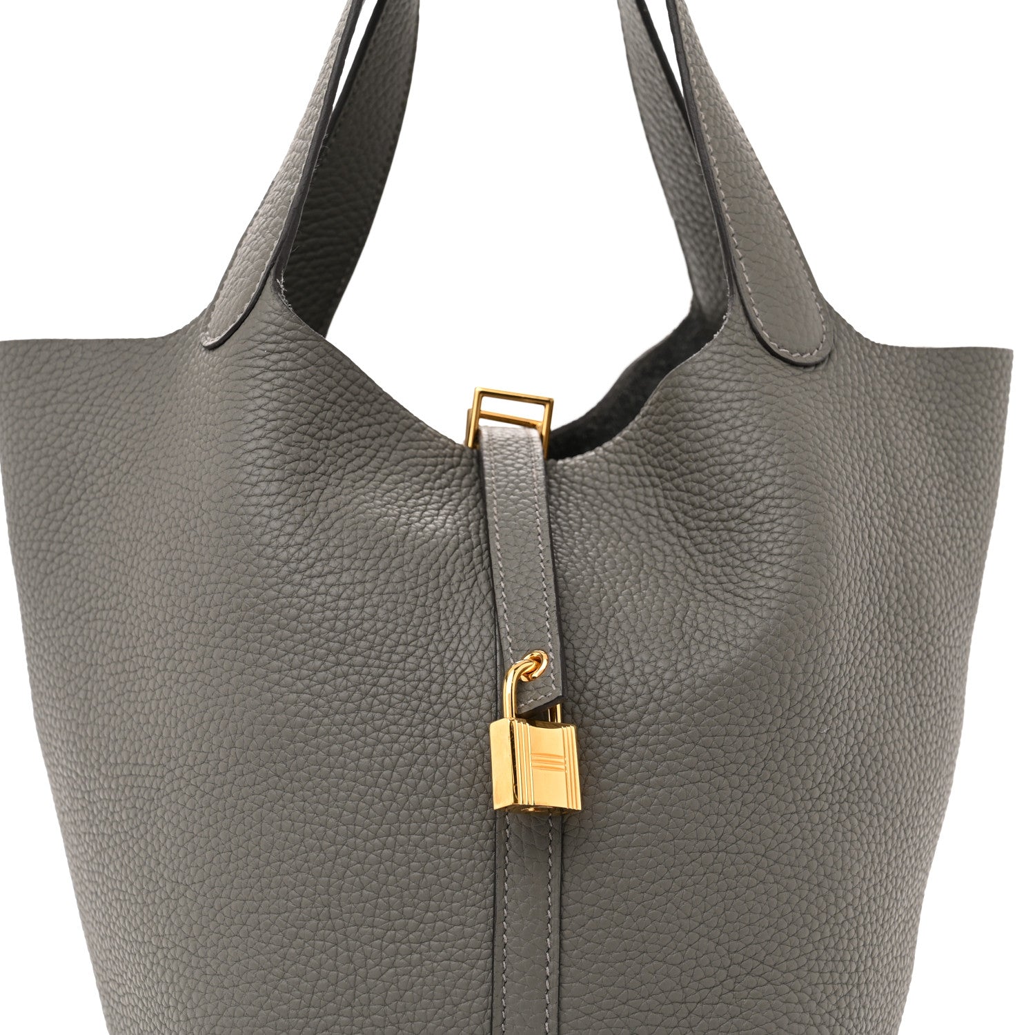 Hermes Taurillon Clemence Picotin Lock 22 MM Gris Meyer 8 of 12