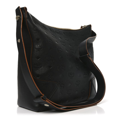 MCM Calfskin Ottomar Monogram Klara Medium Hobo Black 3 of 10