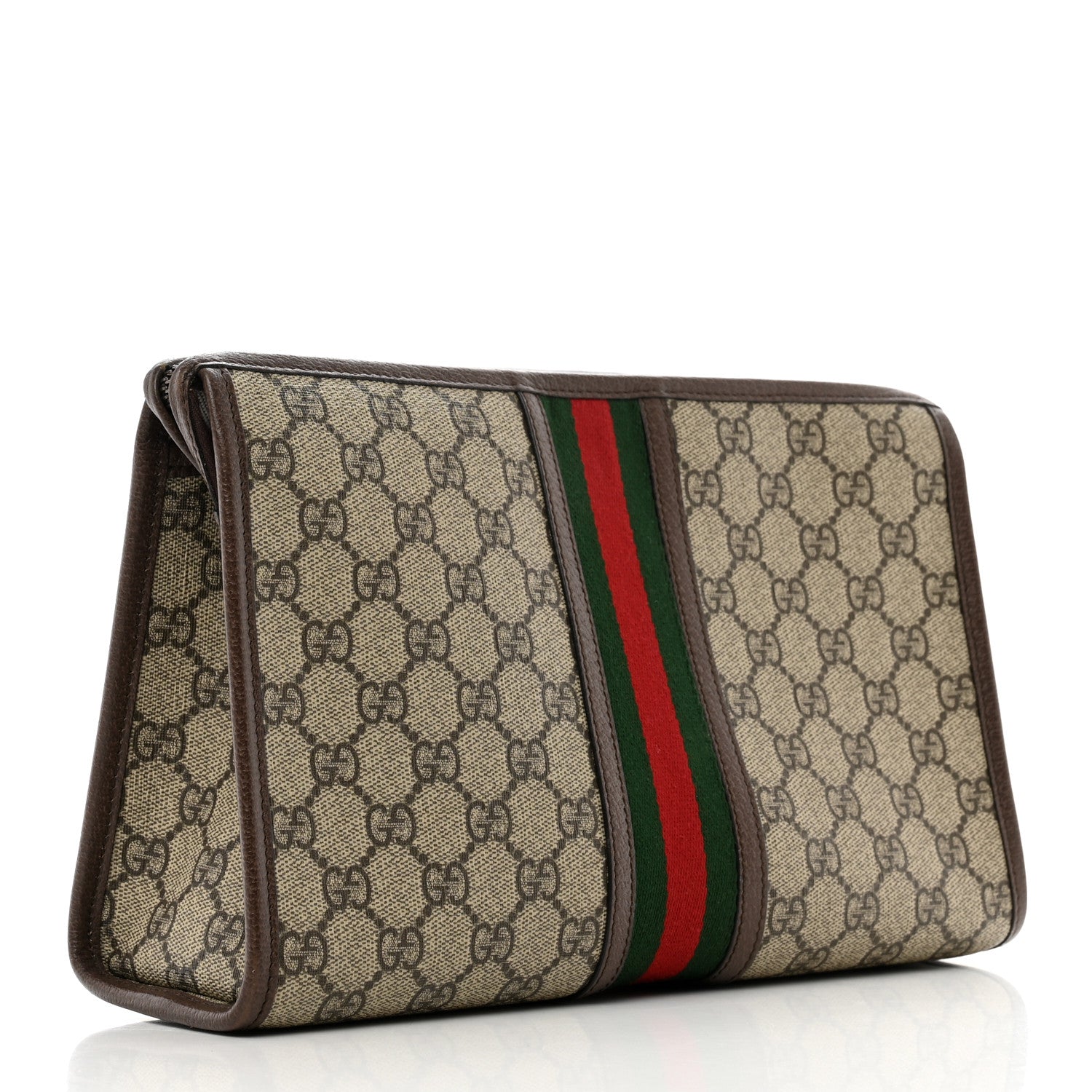 Gucci GG Supreme Monogram Web Ophidia GG Toiletry Case Beige New Acero 3 of 8