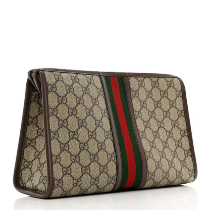 Gucci GG Supreme Monogram Web Ophidia GG Toiletry Case Beige New Acero 3 of 8
