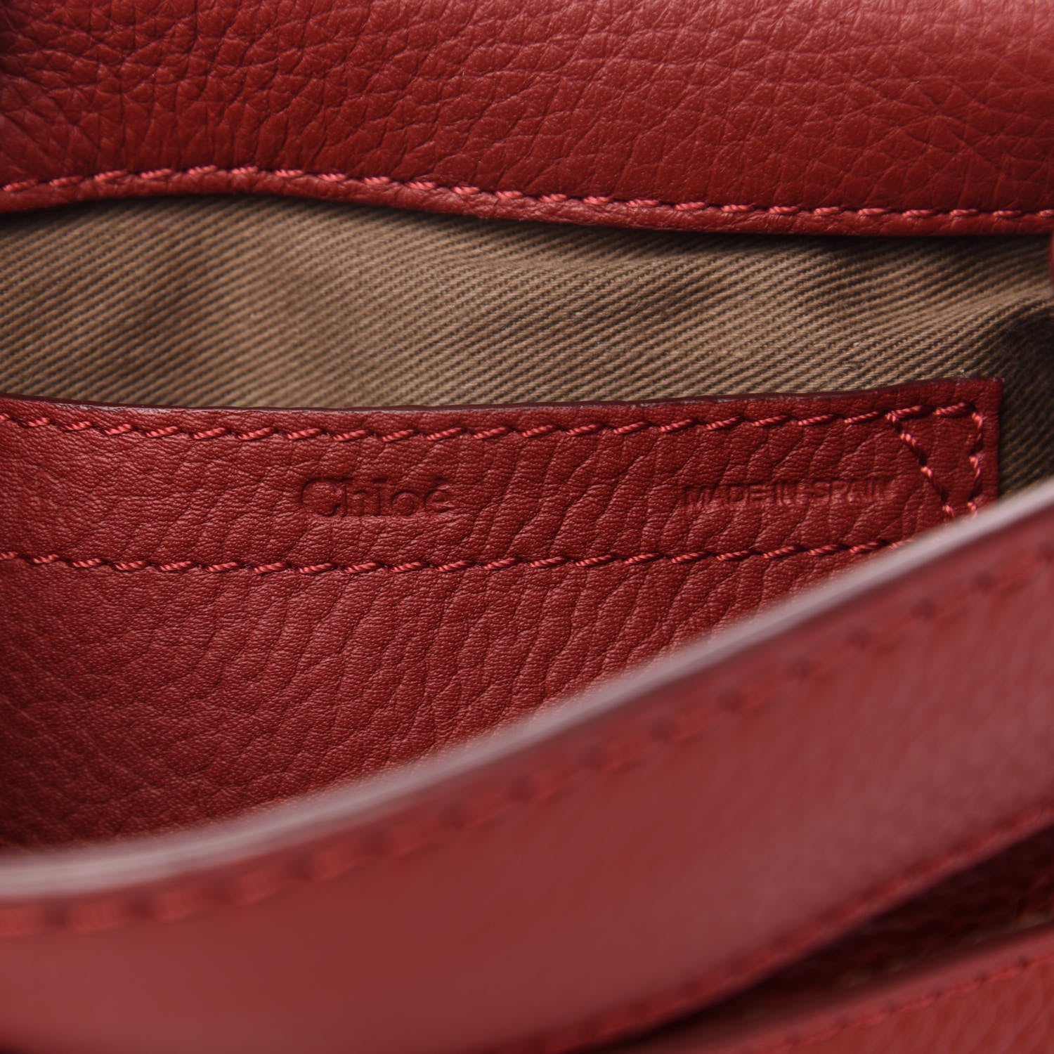 Chloe Calfskin Mini Marcie Round Crossbody Bag Red 8 of 12