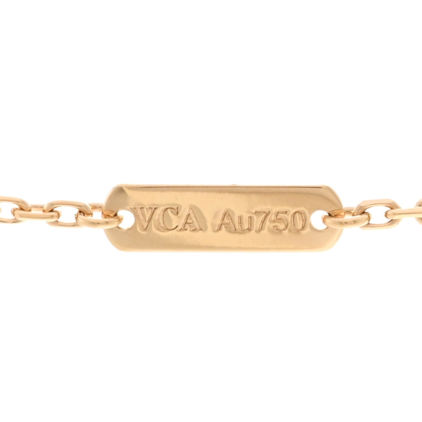 18K Yellow Gold Guilloche Vintage Alhambra Pendant Necklace