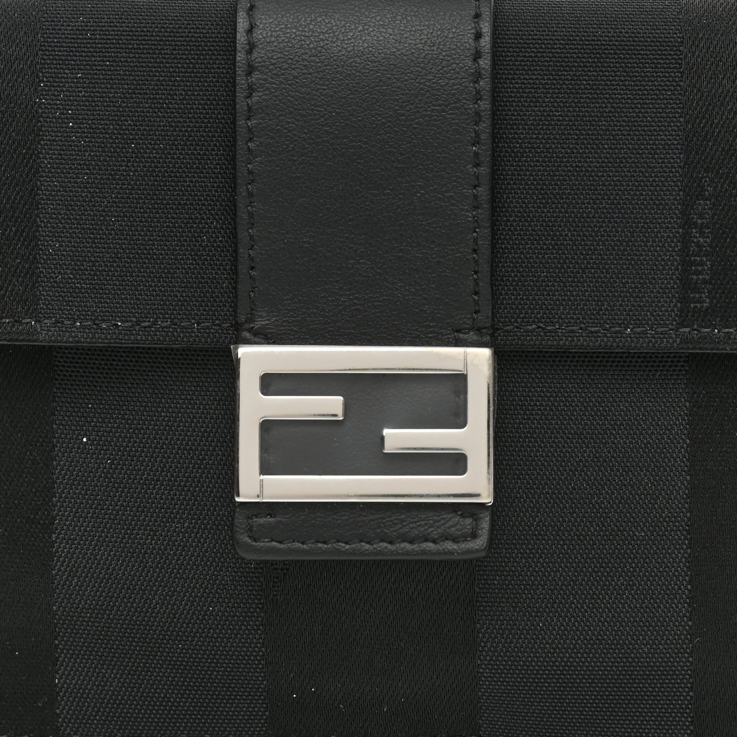 Recycled Nylon Vitello Grace Light Pequin Baguette Belt Pouch Black