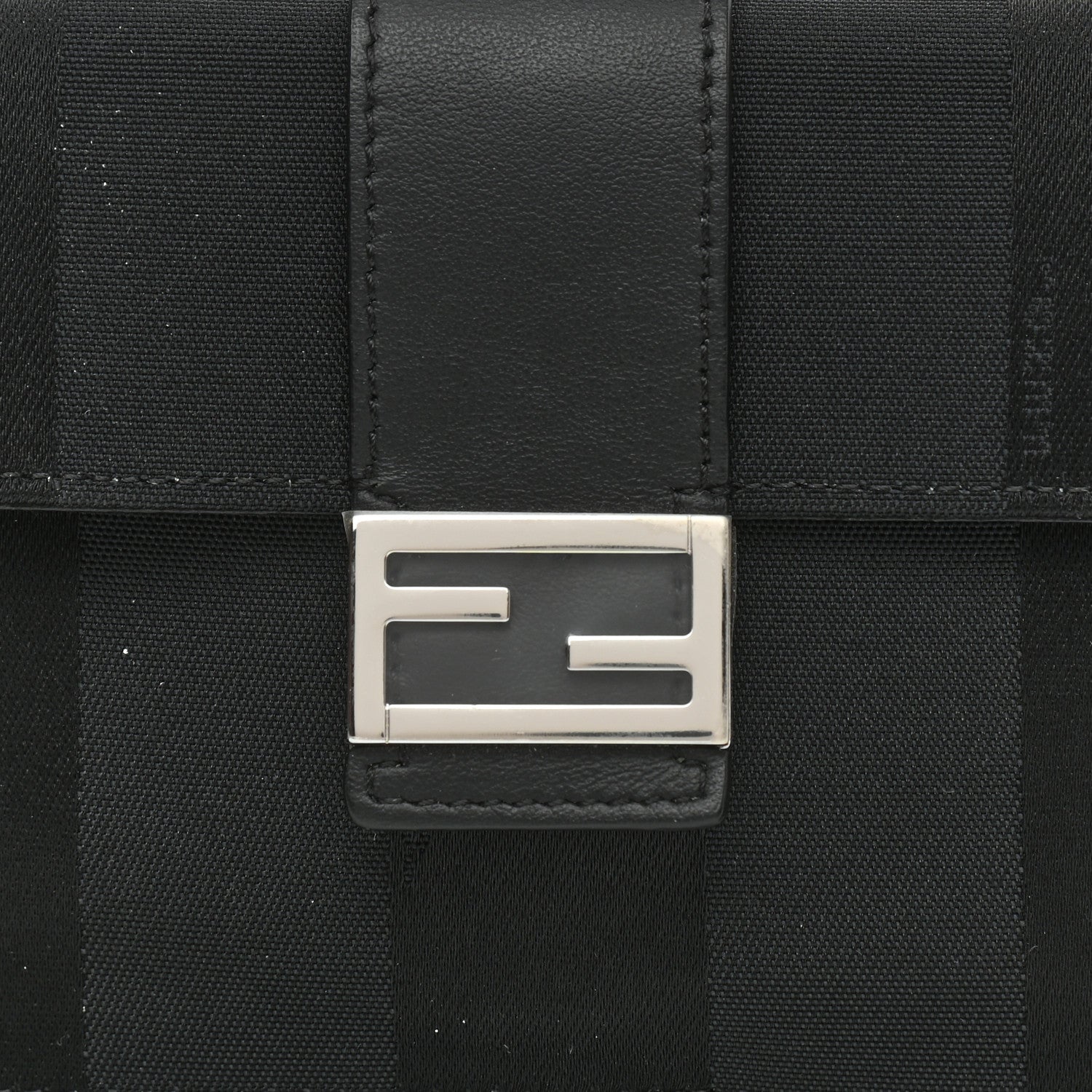 Fendi Recycled Nylon Vitello Grace Light Pequin Baguette Belt Pouch Black 8 of 8