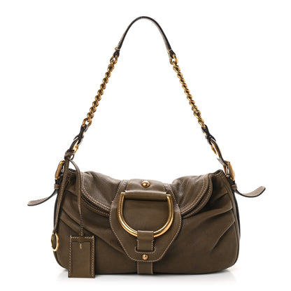 Dolce & Gabbana Grained Calfskin D Ring Hobo Flap Brown 1 of 9
