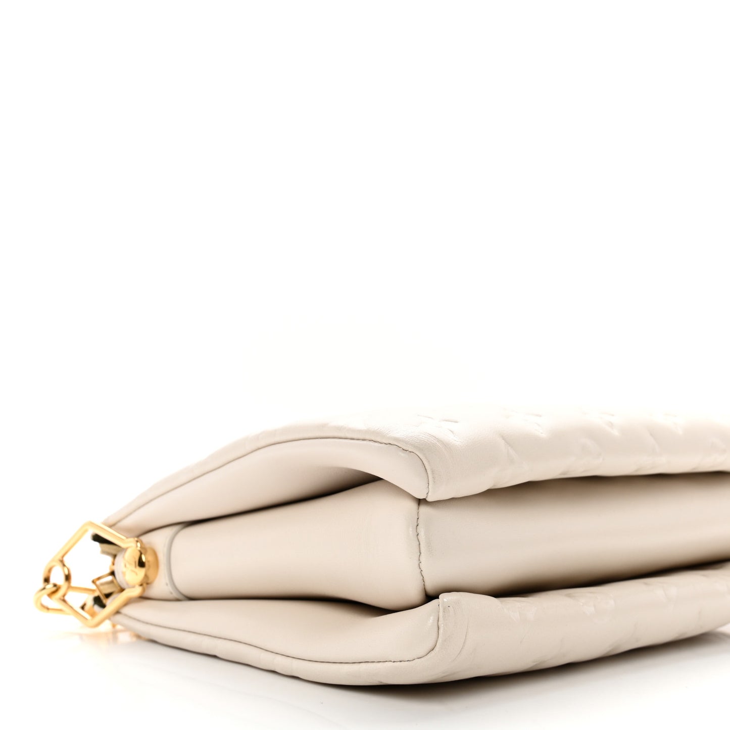 Lambskin Embossed Monogram Coussin PM Cream