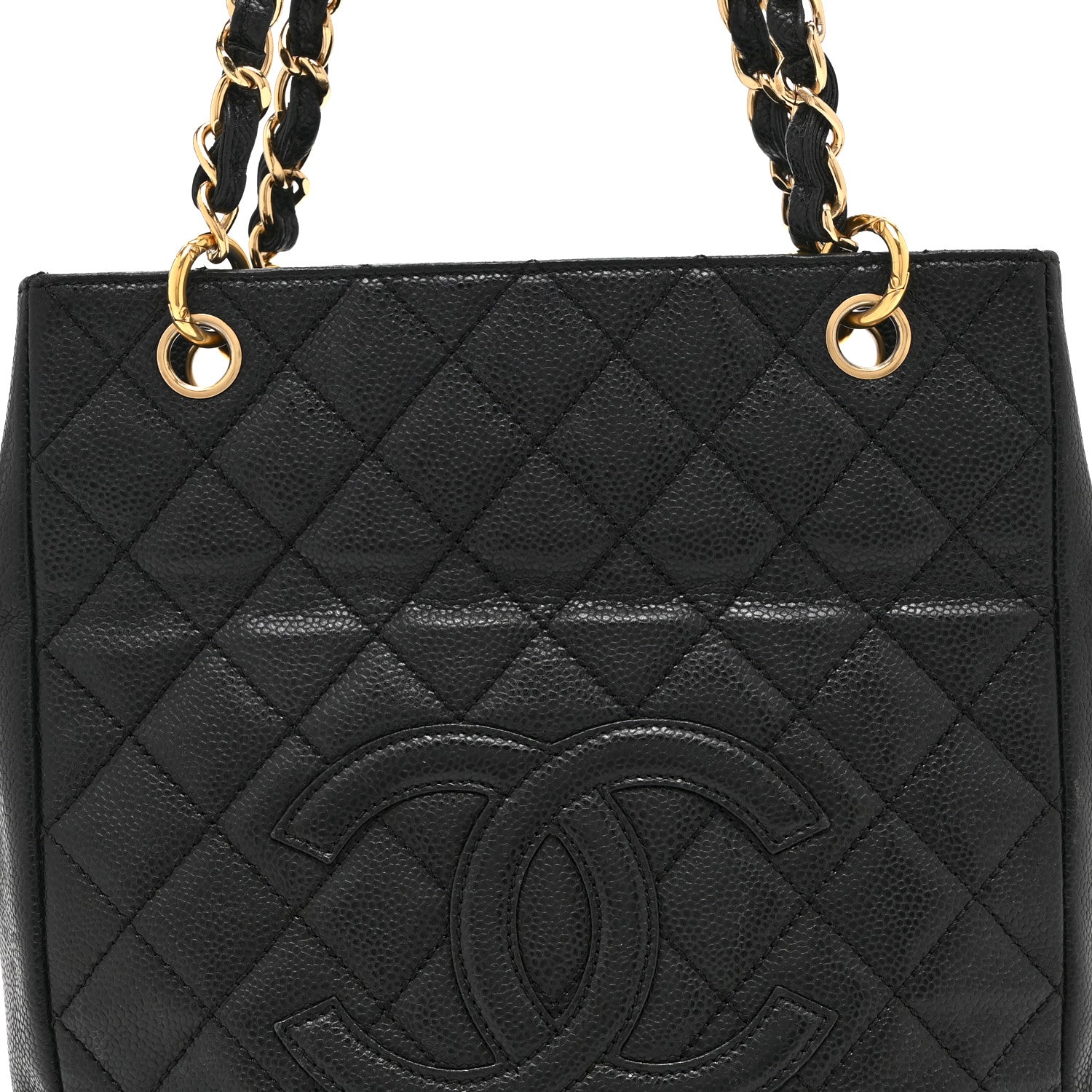 Chanel Caviar Quilted Petit Shopping Tote PST Black 8 of 10