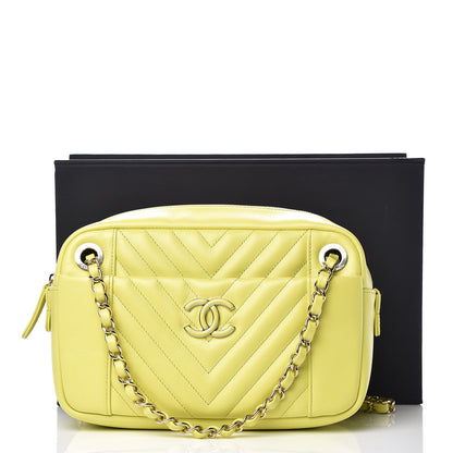 Chanel Calfskin Quilted Daily Chevron Camera Case Light Green 10 of 10
