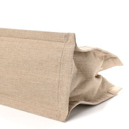 Saint Laurent Linen Calfskin Small Rive Gauche Tote Greggio Natural 10 of 11
