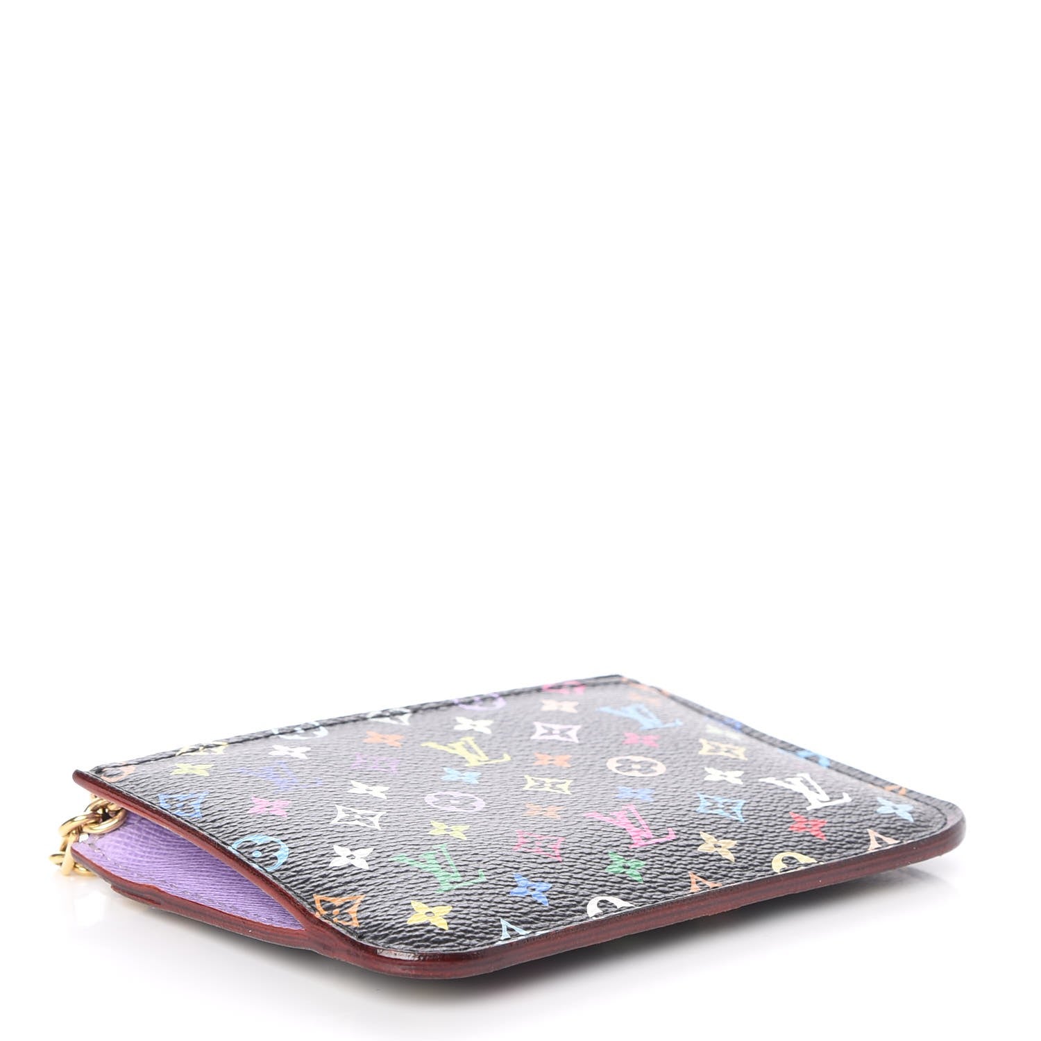 Louis Vuitton Monogram Multicolor Key Pouch Black Violet 3 of 7
