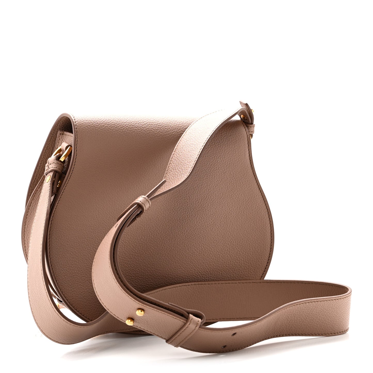 Grained Calfskin Marcie Saddle Bag Woodrose