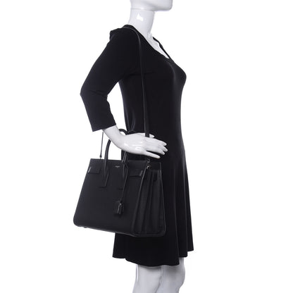 Saint Laurent Grained Calfskin Small Sac De Jour Black 2 of 13