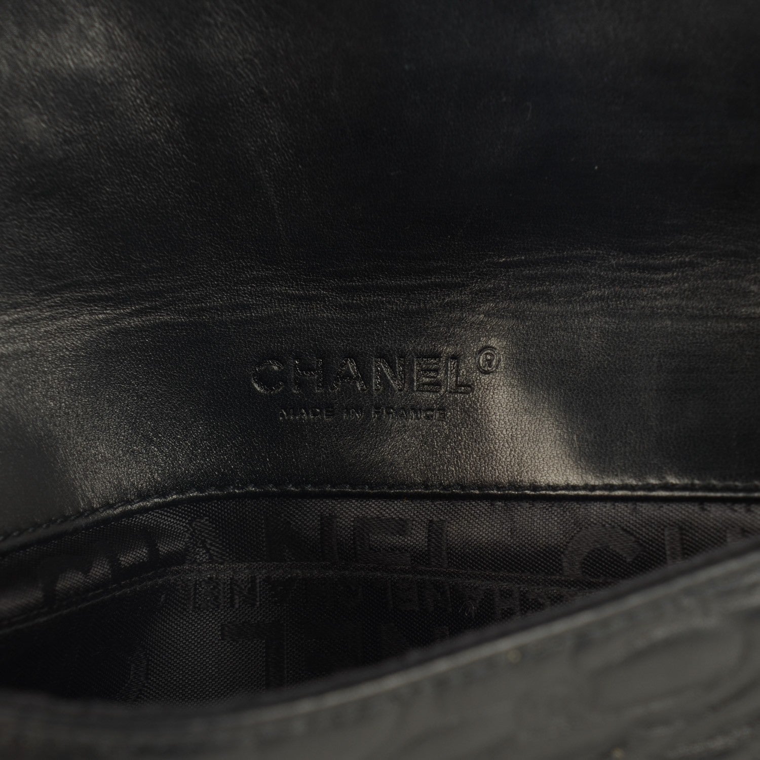 Chanel Lambskin Camellia Embossed Flap Pochette Black 6 of 8