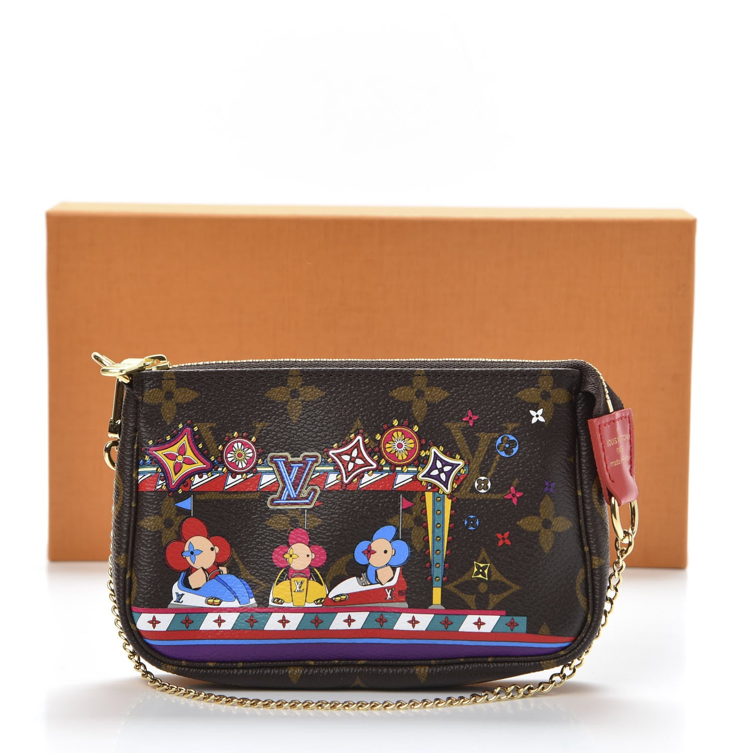 Louis Vuitton Monogram 2020 Christmas Animation Bumper Cars Mini Pochette Accessories Coquelicot 9 of 9