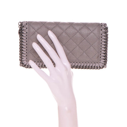 Stella McCartney Shaggy Deer Quilted Falabella Flap Wallet Grey 2 of 7