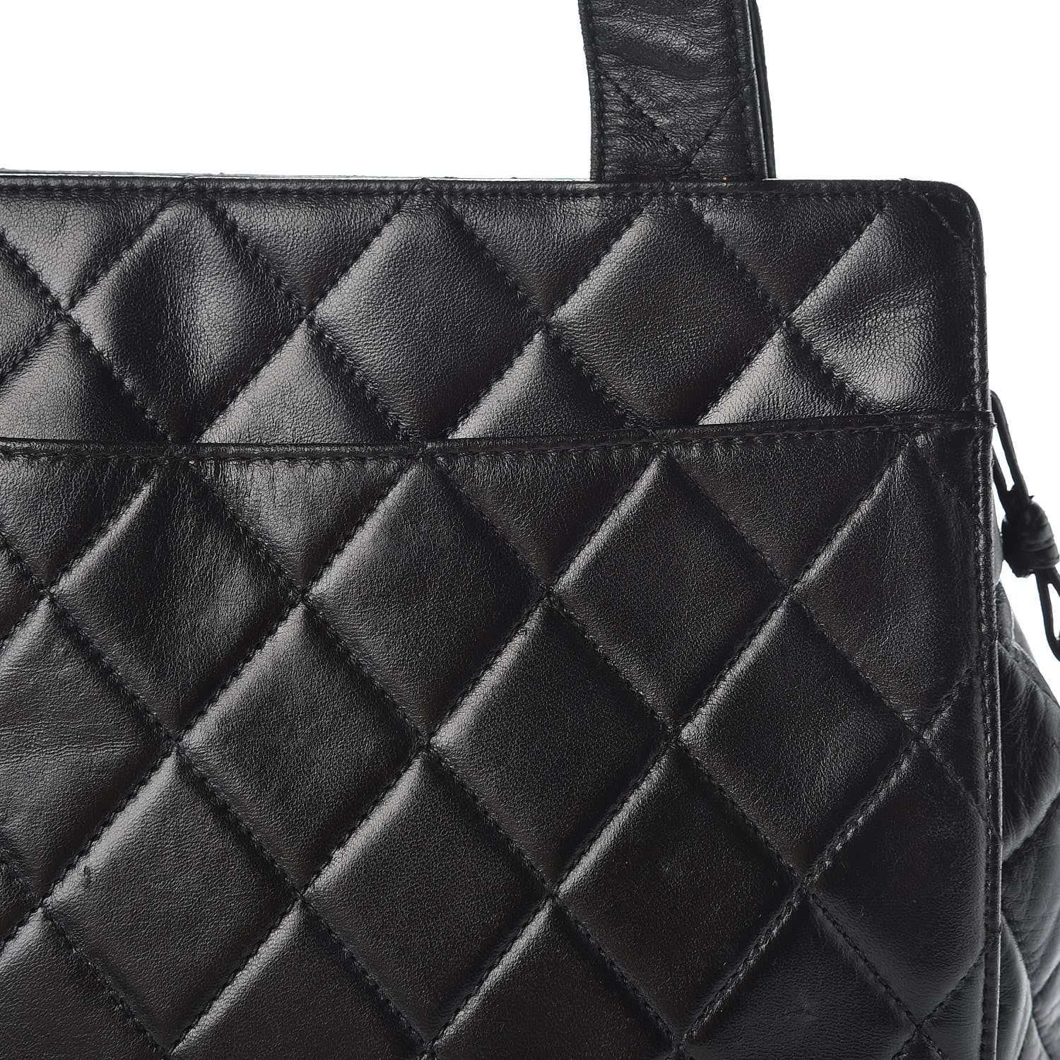 Chanel Lambskin Quilted CC Shopping Tote Black 10 of 16