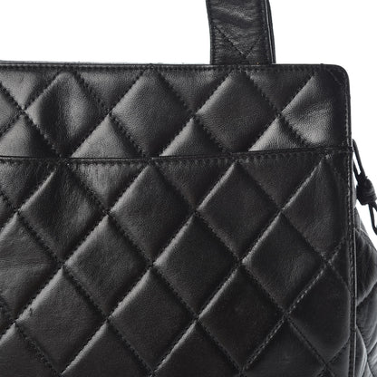 Chanel Lambskin Quilted CC Shopping Tote Black 10 of 16