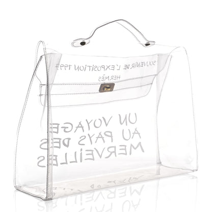 Hermes Vinyl Souvenir De L'Exposition Kelly Transparent 3 of 7