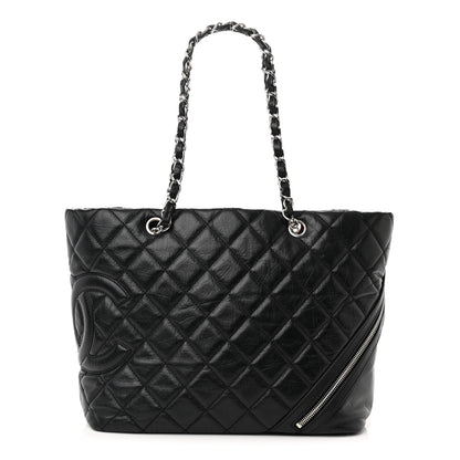 Chanel Aged Calfskin Quilted Large Cotton Club Tote Black 1 of 10