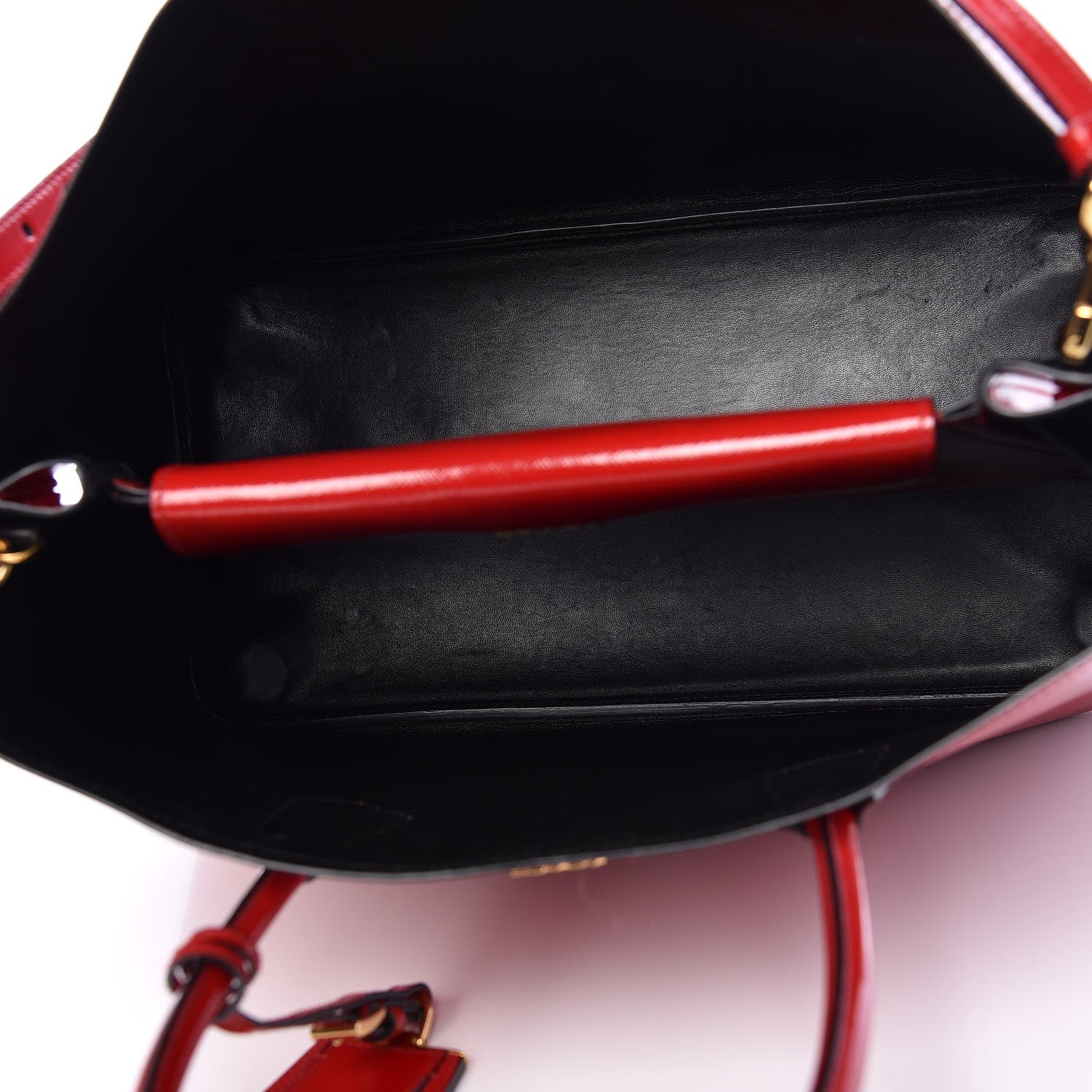 Prada Saffiano Vernice Medium Double Bag Rosso 6 of 23