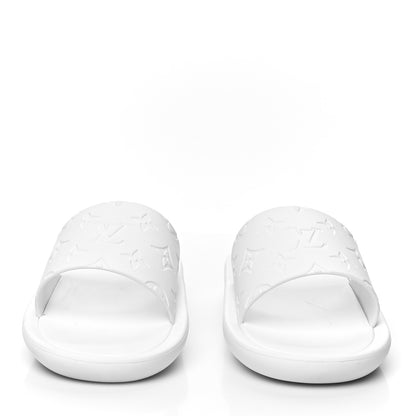 Louis Vuitton Rubber Monogram Embossed Sunbath Flat Mule 40 White 2 of 9