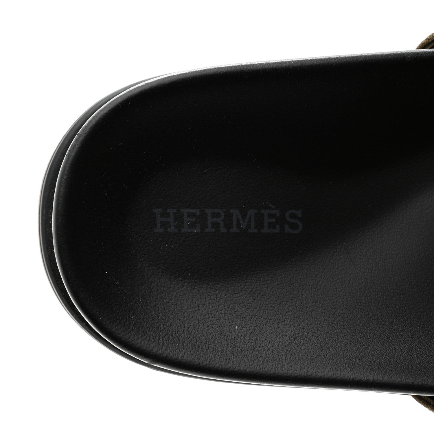 Hermes Suede Goatskin Womens Empire Sandals 37 Vert Toundra 6 of 10
