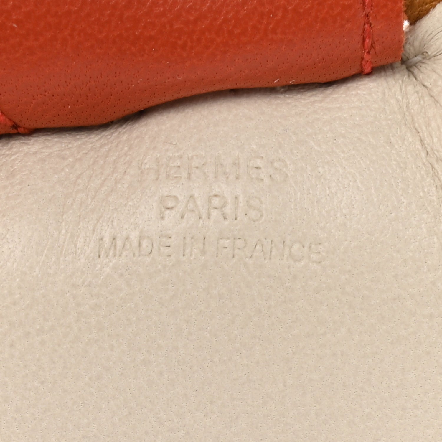 Hermes Milo Lambskin Grigri Rodeo Horse Bag Charm MM Craie Sesame Cornaline 4 of 5