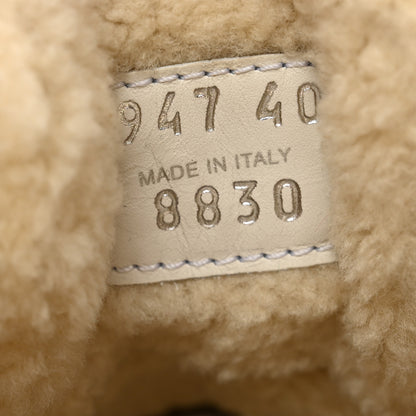 Prada Suede Shearling Triangle Logo Downtown Sneakers 40 Ecru 8 of 8