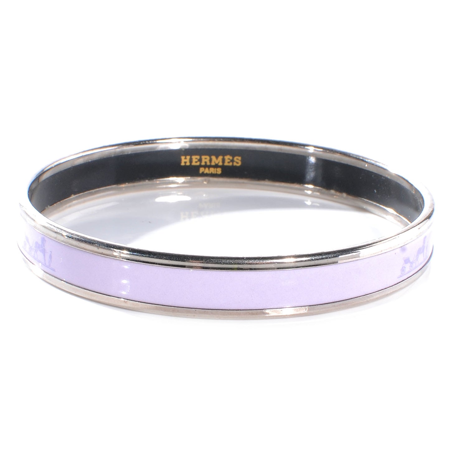 Enamel Narrow Caleche Printed Bracelet 65 Purple