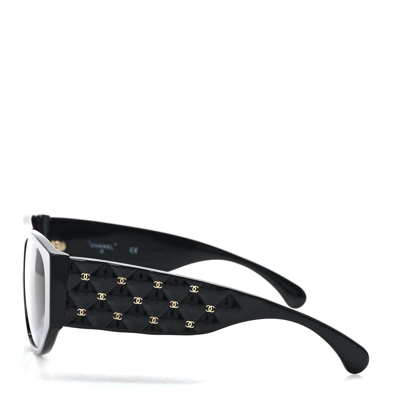Chanel Acetate Quilted CC Pilot Sunglasses 71465A Black 3 of 8