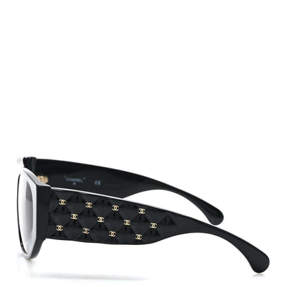 Chanel Acetate Quilted CC Pilot Sunglasses 71465A Black 3 of 8