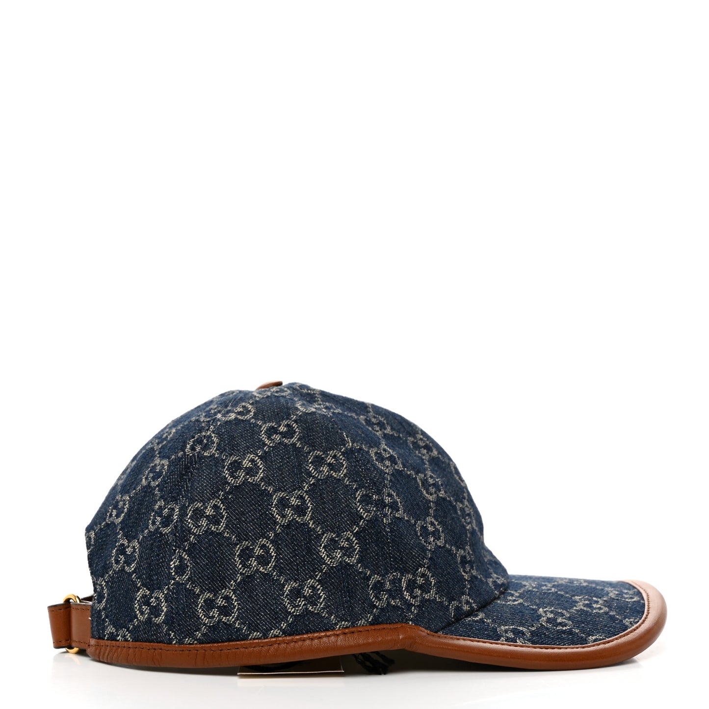 Washed Jacquard Denim Nappa GG Monogram Oscar Baseball Hat M Denim Cuir