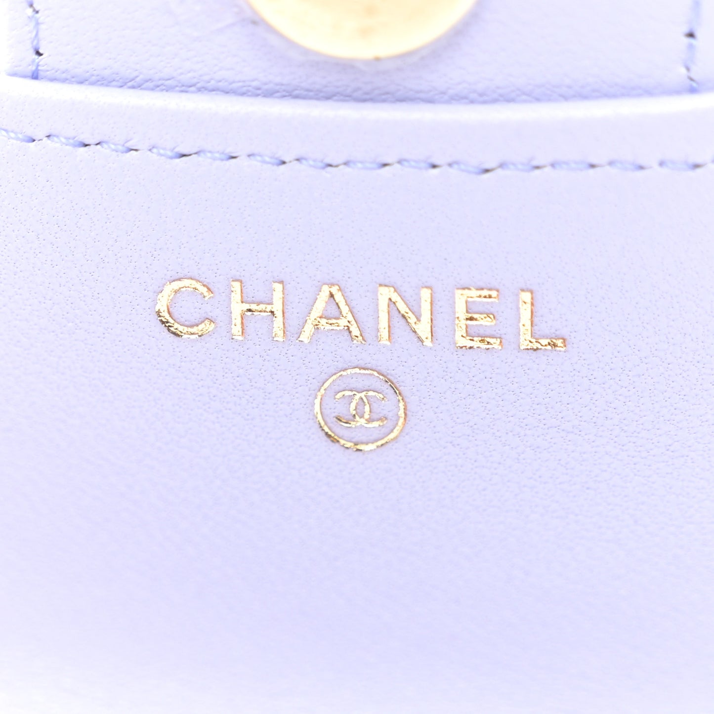 Lambskin Quilted Top Handle Flap Coin Purse With Chain Light Purple