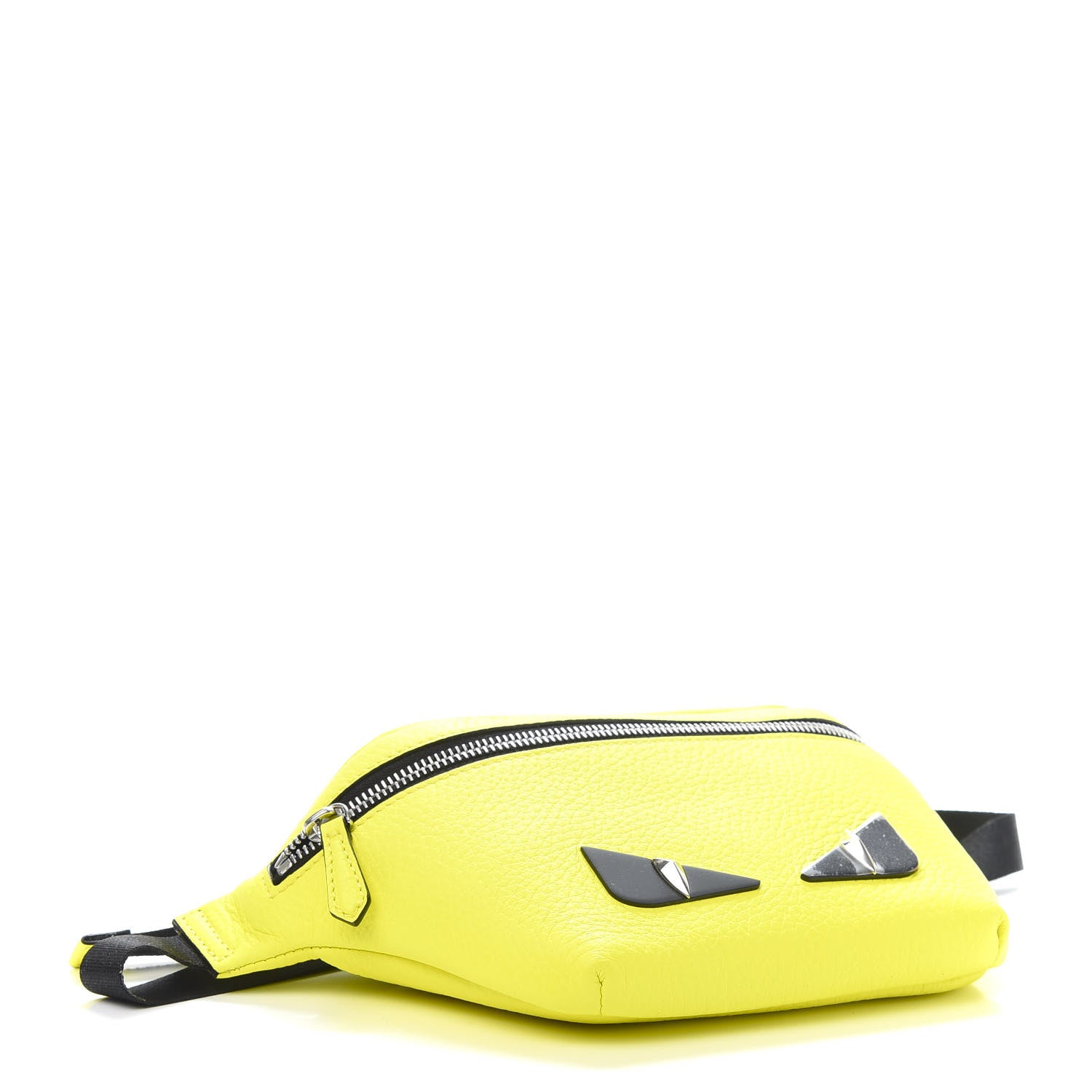 Fendi Cuoio Romano Fluo Metal Bug Eyes Kids Belt Bag Giallo Fluo Black 4 of 10
