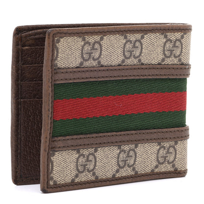 Gucci GG Supreme Monogram Web Mens Ophidia Bi-Fold Wallet Beige New Acero 3 of 12