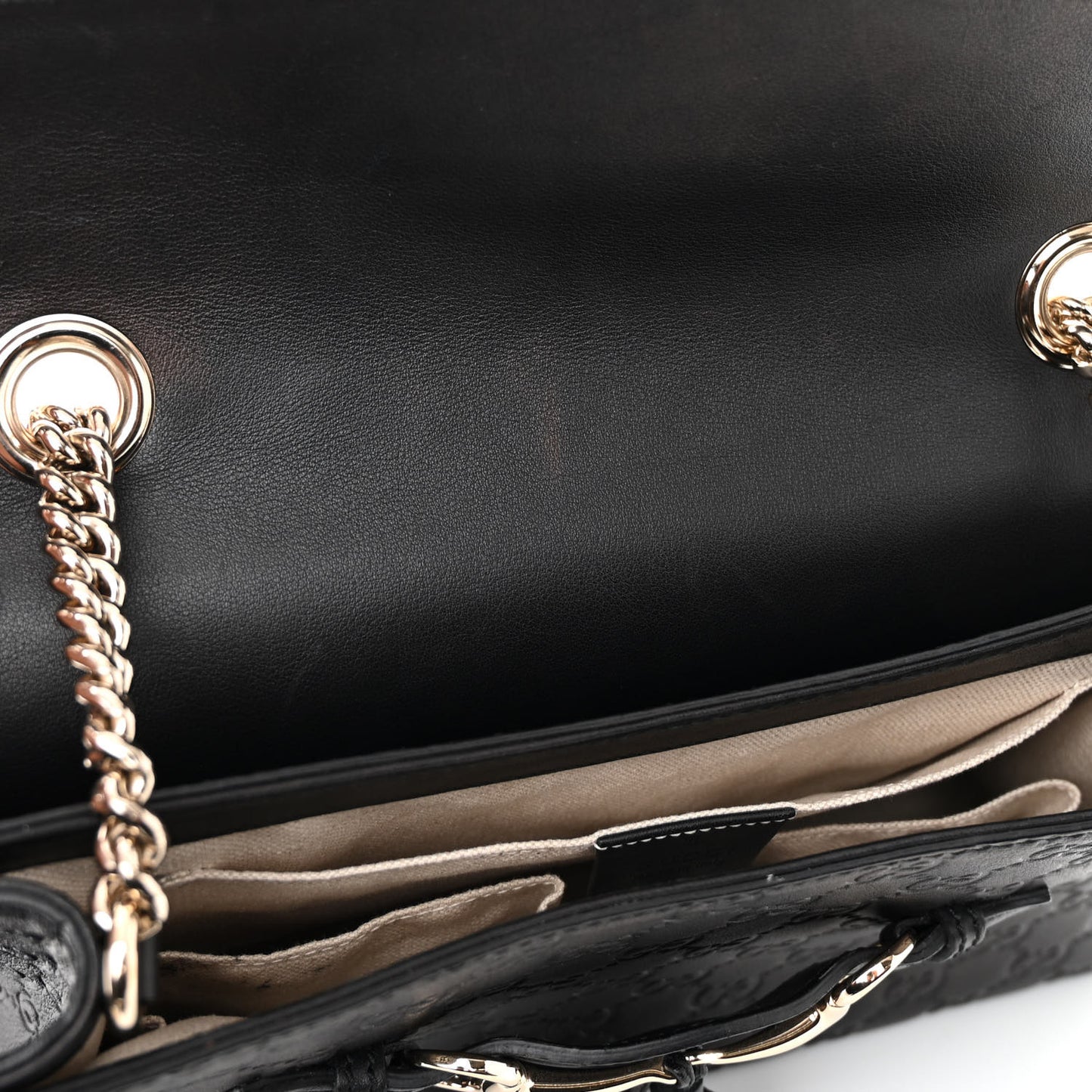 Microguccissima Medium Emily Chain Shoulder Bag Black