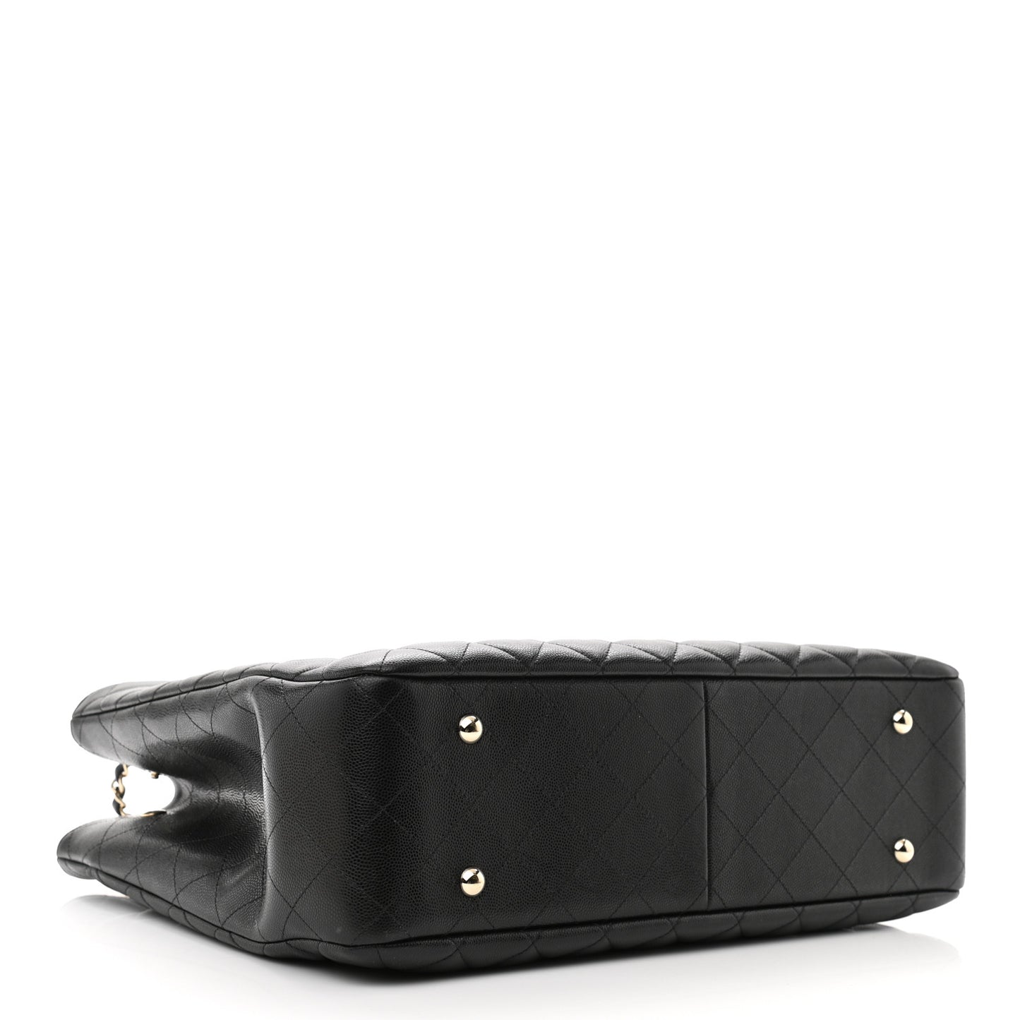 Caviar Quilted Large Shopping Tote Black