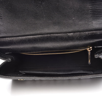 Dolce & Gabbana Calfskin Iguana Embossed Studded Medium Fashion Sinner Patch Miss Sicily Satchel Black 7 of 10
