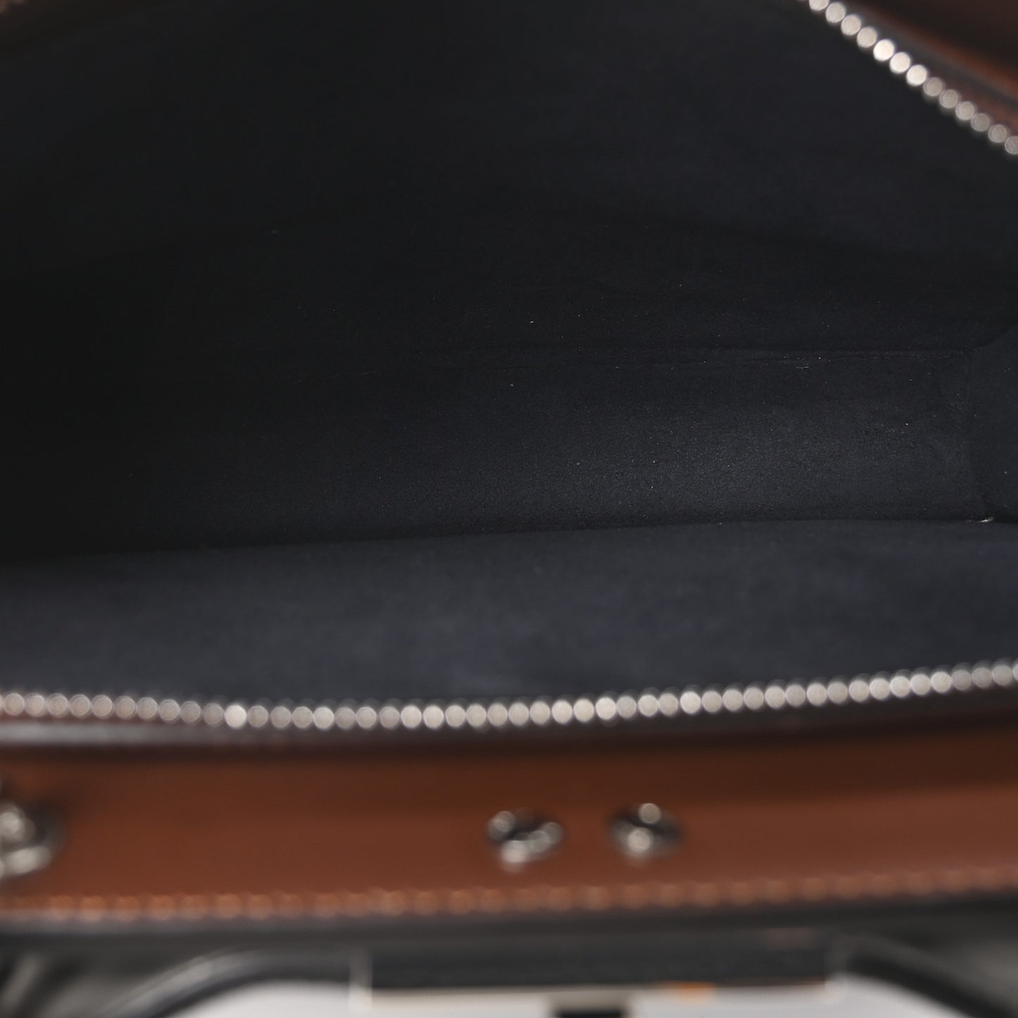 Cuoio Romano Vitello Cover Glazed Fabric Bi-Color FF 1974 Mini Peekaboo I SEE U Satchel Blue Dark Brown Tobacco Moro