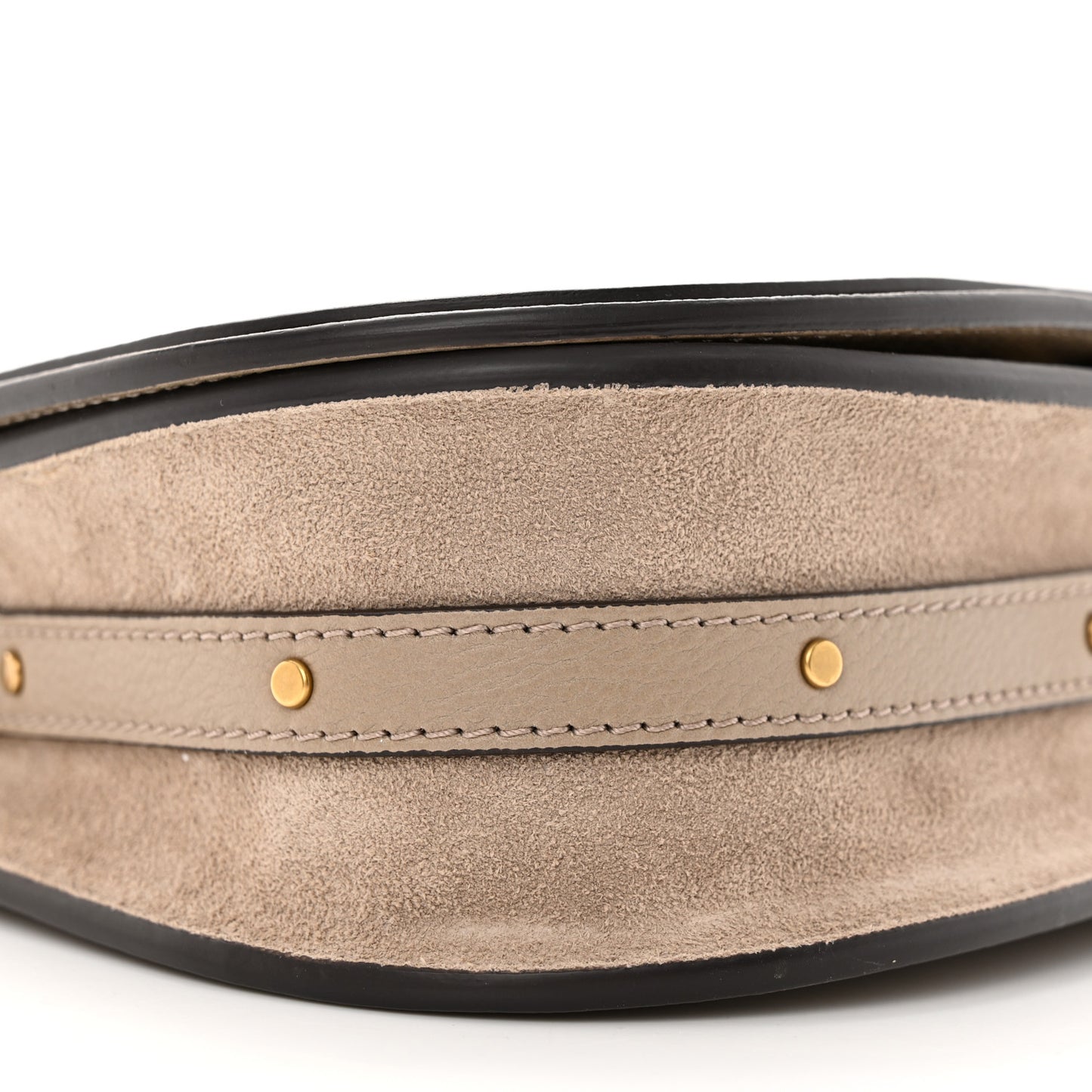 Calfskin Suede Small Nile Bracelet Bag Motty Grey