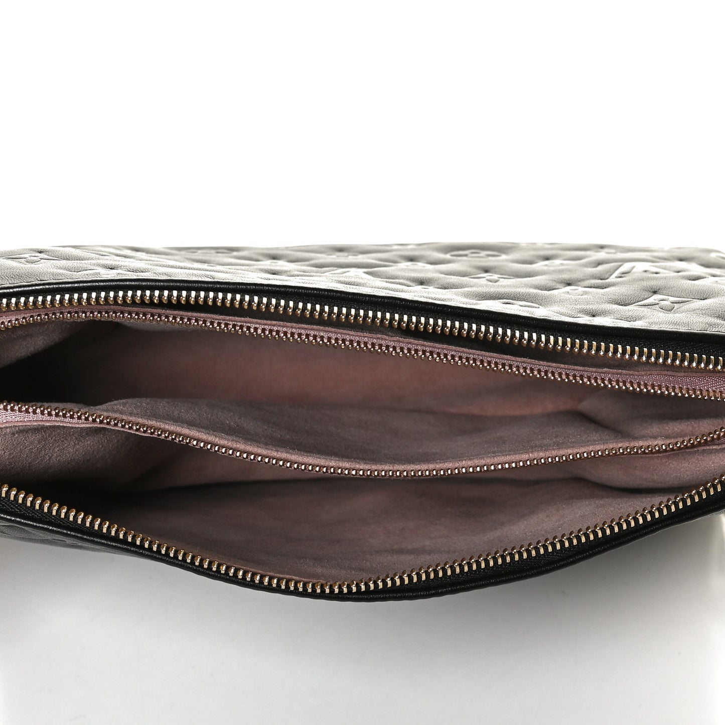 Lambskin Embossed Monogram Coussin PM Black