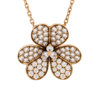 Van Cleef & Arpels 18K Yellow Gold Diamond Large Frivole Pendant Pave Necklace 4 of 6