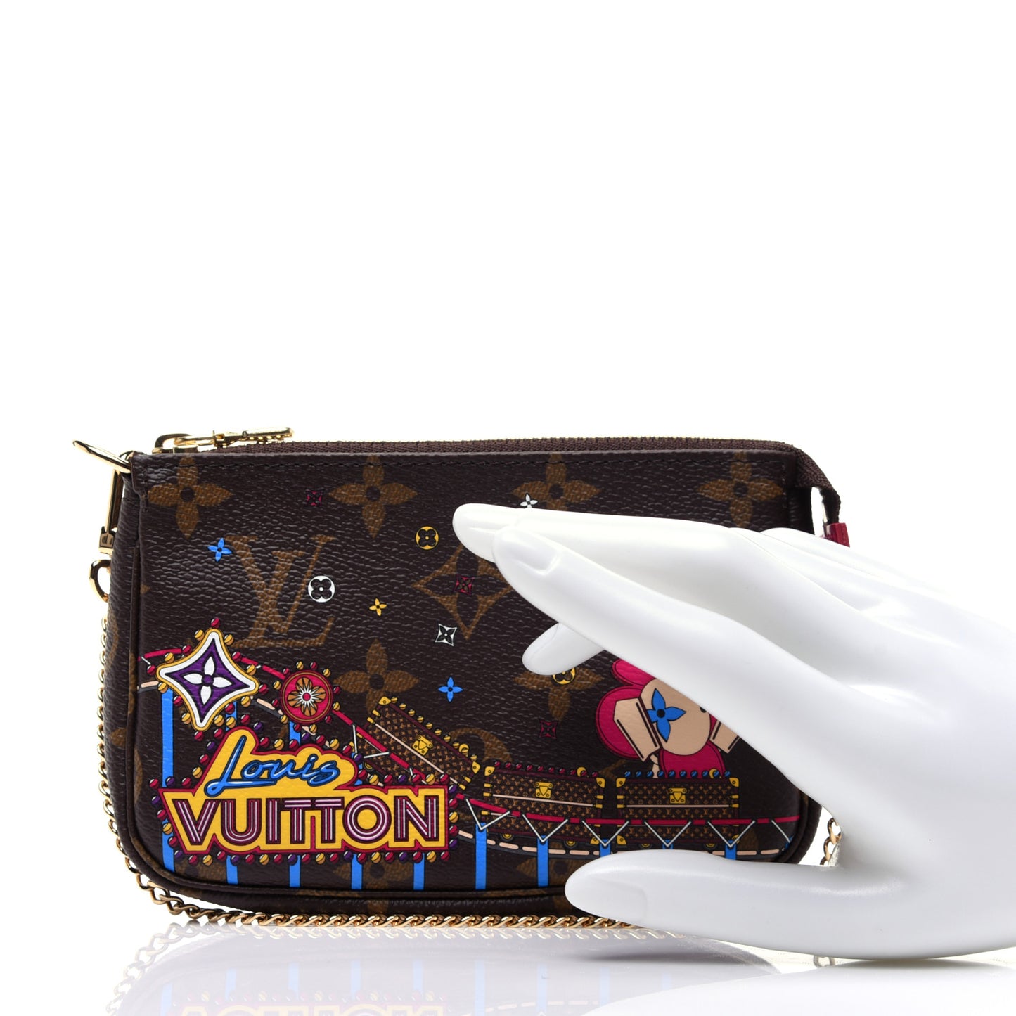 Monogram 2020 Christmas Animation Roller Coaster Mini Pochette Accessories Pivoine