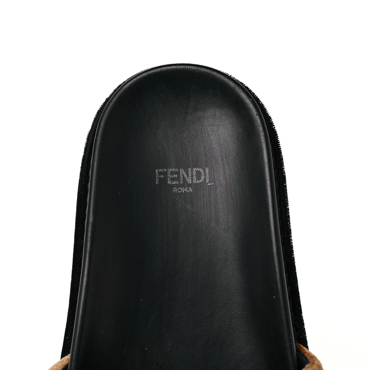 Velvet FF Slide Sandals 37 Testa di Moro Tobacco Fragola