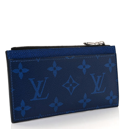 Louis Vuitton Monogram Taiga Coin Card Holder Cobalt 3 of 8