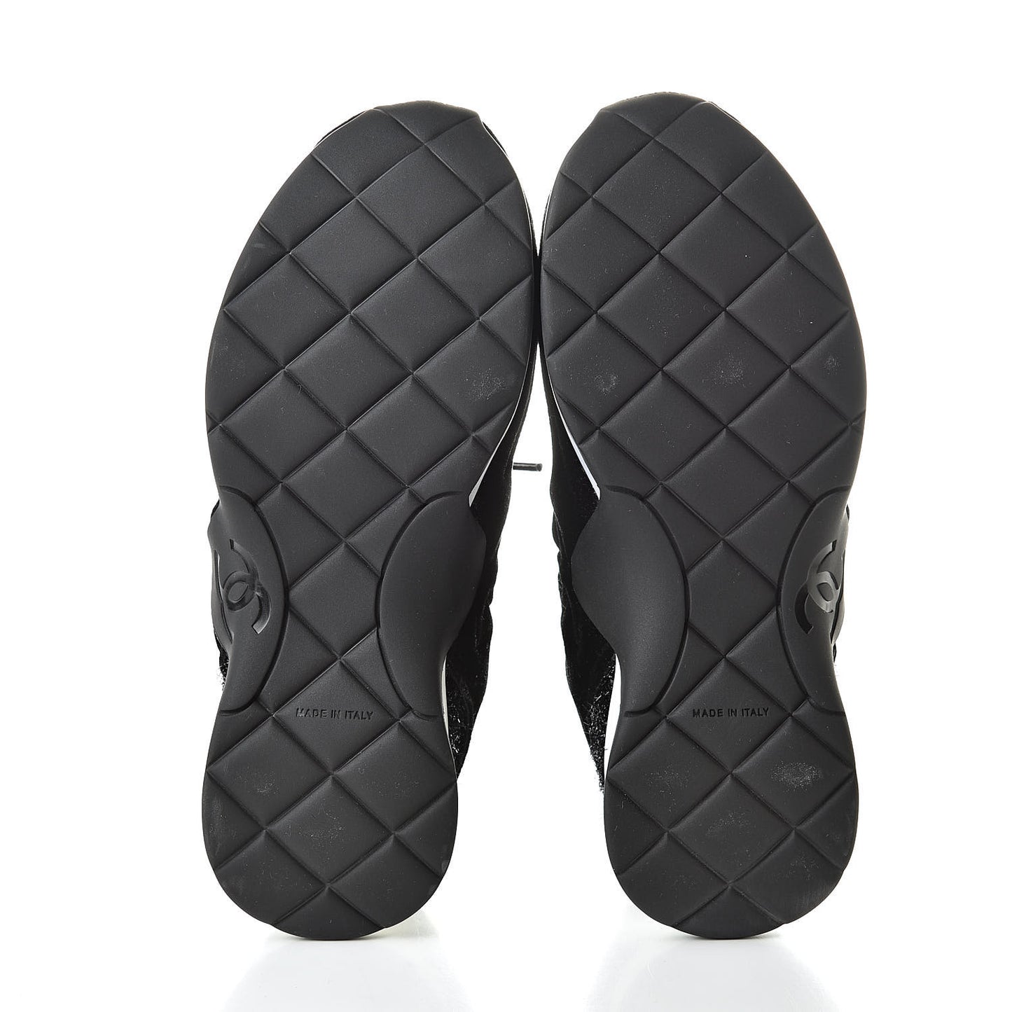 Stretch Fabric Velvet CC Sneakers 36.5 Black