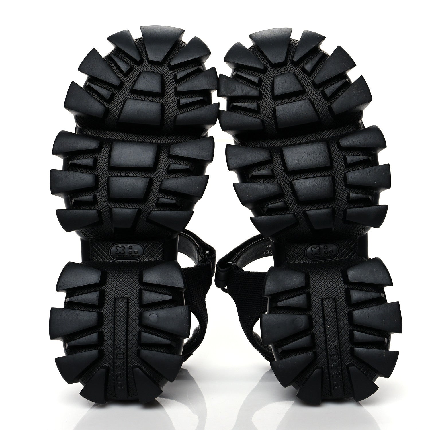 Prada Rubber Nylon Velcro Womens Cloudbust Thunder 50mm Sandals 38.5 Black 6 of 8