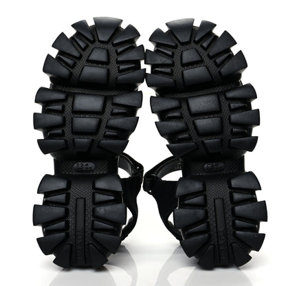 Prada Rubber Nylon Velcro Womens Cloudbust Thunder 50mm Sandals 38.5 Black 6 of 8