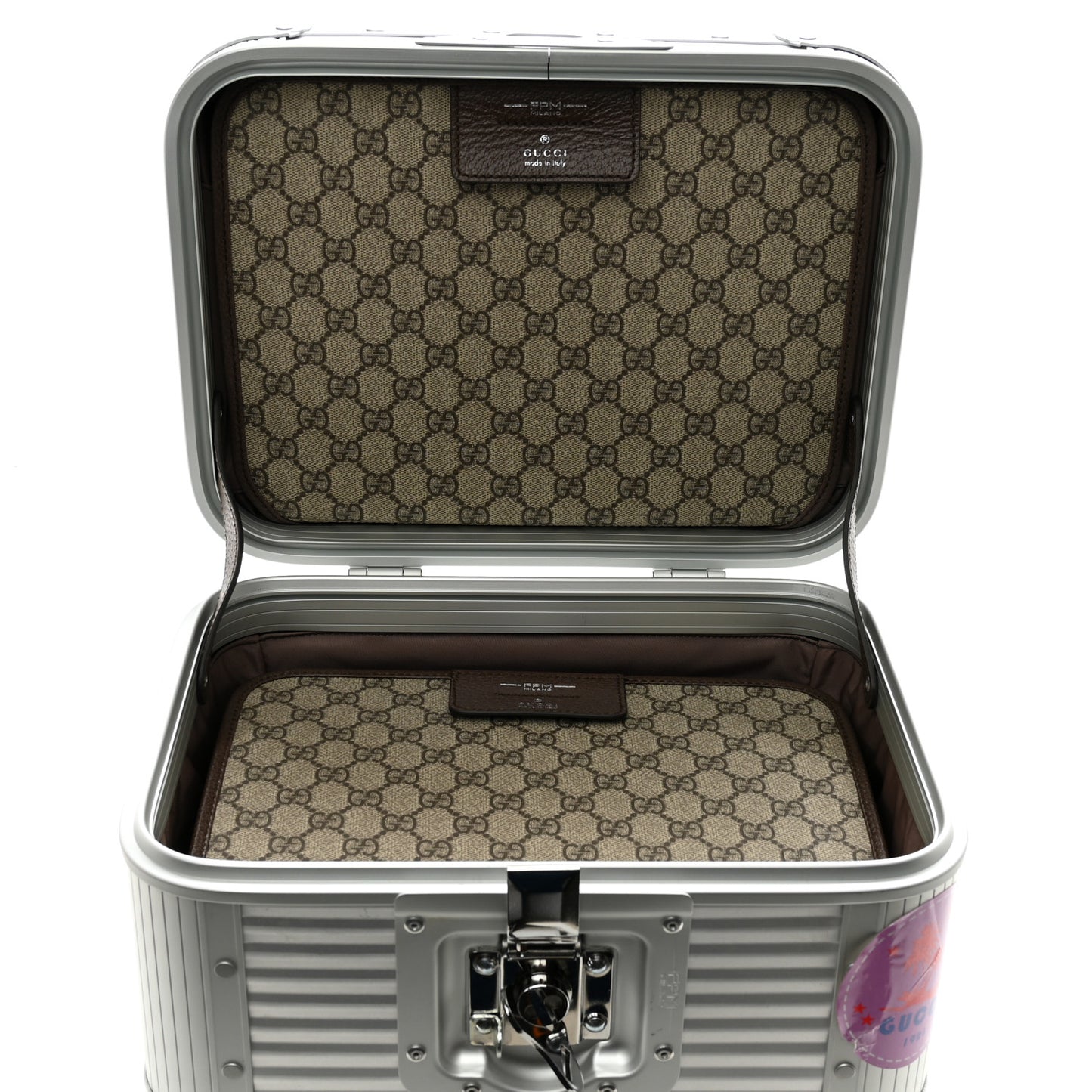 GG Supreme Monogram Porter Beauty Case Silver